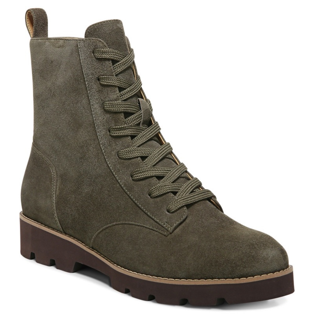 Vionic Lani water resistant lace bots in a grey/green. New in box size 8 1/2